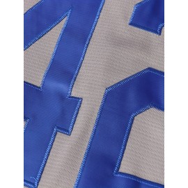 Men'S Retro Letter #42 Embroidery Design Short Sleeve V-neck Loose Button Up Shirt, Men'S Summer Baseball Jersey