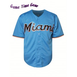 Men'S Baseball Shirt # 2 Light Blue Baseball Shirt Suitable For Training, Competitions, Team Sports, Spring/Summer/Autumn Wear S-3XL