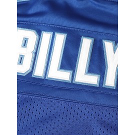 Men's #69 Embroidered Blue Football Jersey - Breathable V-Neck Sports Top with 