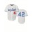 #42 Men's Retro Letter Embroidery Design Short Sleeve V-neck Breathable Button Up Shirt, Men's Summer Loose Baseball Jersey