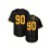 Men's Black #90 Breathable Polyester Rugby Shirt - V-Neck Embroidered American Football Jersey, Loose Fit All-Season Training Top for Hiking, Outdoor & Casual Wear, Embroidered Detailing