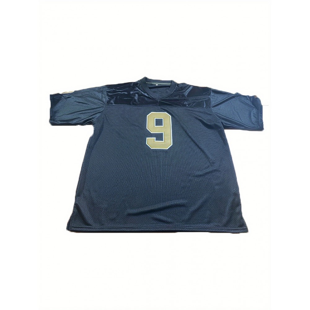 1pc Men'S American Football Jersey - Polyester Sports Top with Slight Stretch, V-Neck, Patterned Letter & Number, Loose Fit for Training, Casual, Beach, Team Sports - S-3XL