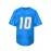Men's Blue #10 Breathable Polyester Rugby Shirt - Embroidered V-Neck Short Sleeve Jersey, Loose Fit All-Season Training Top for American Football, Casual & Outdoor Sports (Adults & Teens)