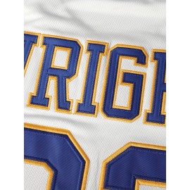 Men's #32 Embroidered Basketball Jersey - 100% Polyester, Stretch Fabric, V-Neck, Sleeveless Sports & Casual Wear for Adults and Teens - Machine Washable