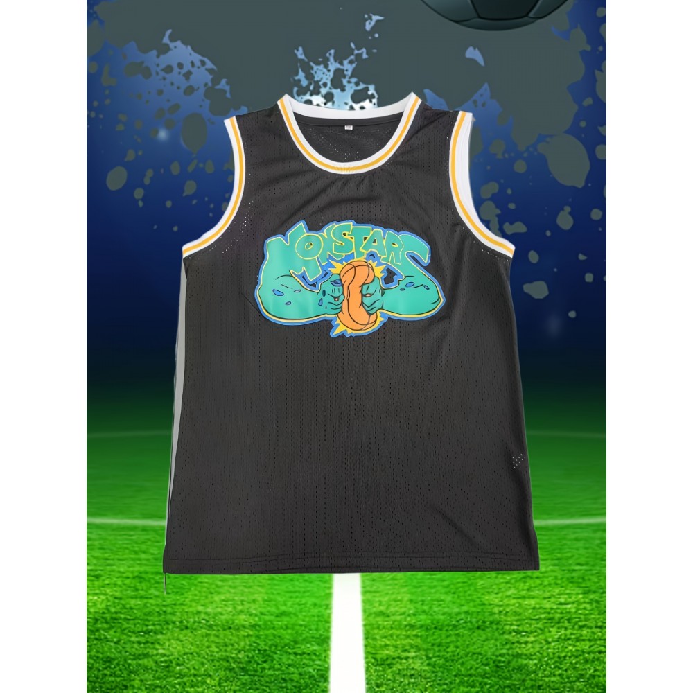 Men's #0 Embroidered Basketball Jersey - Breathable & Stretchy Sleeveless Sports Uniform for Training, Competition & Parties