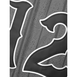 Men'S Baseball Shirt # 12 Grey Casual Sports Shirt S-3XL