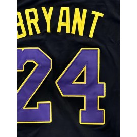Men's Retro Baseball Jersey with Embroidered Number 24 - Loose V-Neck, Button-Up Sports Shirt for Summer Parties & Casual Wear, Purple with Yellow Accents, Sizes S-3XL