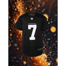 Men's #7 Embroidered Soccer Jersey - Breathable V-Neck, Casual Sports Shirt for Outdoor Activities & Parties, Sizes S-XXXL