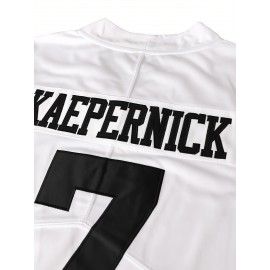 Men's #7 Embroidered Soccer Jersey - Breathable V-Neck, Casual Sports Shirt for Outdoor Activities & Parties, Sizes S-XXXL