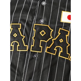 Men'S # 16 Embroidered Black Baseball Jacket V-neck Elastic Fit Suitable For Leisure And Sports Outdoor Activities Size S-3XL