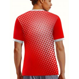 Women's Large Size Professional Sports Fabric Creative Pattern Print North American National Team Soccer Jersey T-shirt, Soccer Jersey Flag Uniforms Shirts, Breathable And Lightweight, Moisture-Wicking, As Gifts For Sports Fans